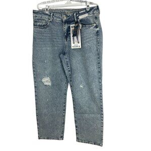 Rewash Womens Vintage Revival Low Rise Straight Jeans Size 13 Distressed Look